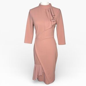 Miusol Blush Long Sleeve Ruffle Dress Size S